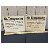 CARDBOARD NO TRESPASSING SIGNS