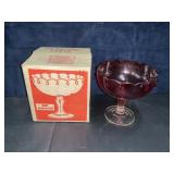 INDIANA GLASS RUDY FOOTED BOWL