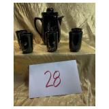 MCM Ceramic juice set glossy black finish with