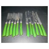 GREEN HANDLE UTENSILS
