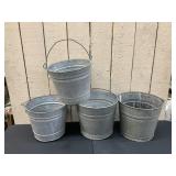 4 GALVANIZED BUCKETS