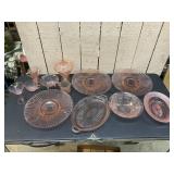PINK DEPRESSION GLASS LOT