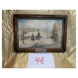 Vtg. Oil painting on canvas