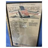 Mine workers WW 2 on honor roll poster framed