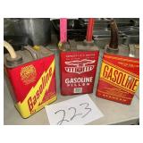 (3) 1 gallon metal gas cans