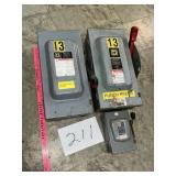 Three squared D throw switches