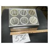 6 bin stainless utensil holder
