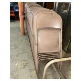 (40+) folding metal chairs, including chair cart