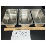 1/3 size 4 inch stainless food service pans
