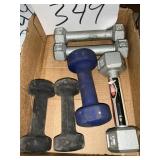 3 pair dumbbell weights