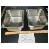 2 stainless 6 inch commercial grade half pans