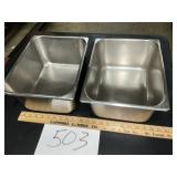 2 stainless 6 inch commercial grade half pans