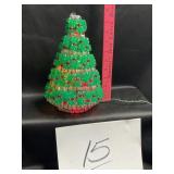 Handcrafted safety pen beaded art Christmas tree