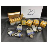 Collection of master locks with keys