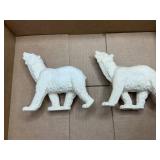 Polar bear figures. Italian Carrera marble powder