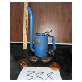 Old automotive lot, Amber glass signal lights and