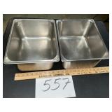 (2) half size 6 inch deep stainless steel note: