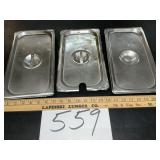 1/3 size stainless lids note dings and condition