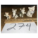Vintage ceramic cat figures