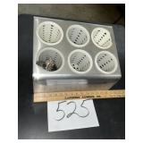Stainless utensil holder with inserts