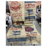 (5) burlap feed bags