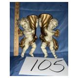 1970s angel wall pocket sconces
