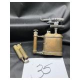 Brass alcohol blow torch and flat tank swing out