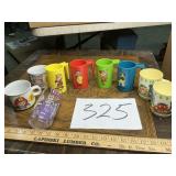 Character cups, and glasses lot