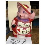 Pig novelty cookie jar, 13 inches tall