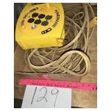 Extension cord lot. One flat one reel.