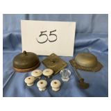 East Lake brass Bell, locks ceramic pulls