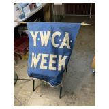 Vintage YWCA week banner. Hand zone letters.