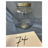 Hoosier style square glass storage jar with