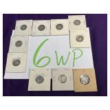 (10) mercury dimes various grades in year see