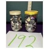 Two jars of buttons