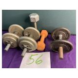 68 pounds miscellaneous dumbbells includes York