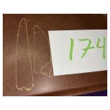 Broken necklaces marked 10 carat