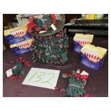 Large lot, red bulb string lights