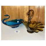 Swan Art glass bowls