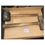 5 pound hand sledge, and rubber mallet