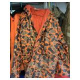 PVC hooded camo orange raincoat