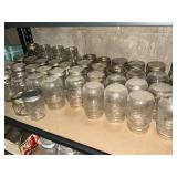 Shelf lot canning jars mostly pints
