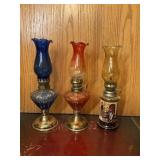 3 SMALL OIL LAMPS