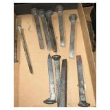 Box lot railroad spikes