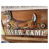 tin deer camp sign tin