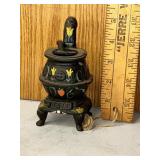 Miniature cast potbelly stove painted