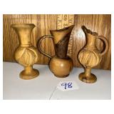 Handmade carved wooden vessels
