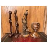 4 WOODEN FIGURES