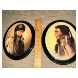 Lacquer wall plaque indigenous American motif