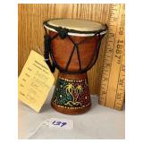 African goat skin and wooden goblet drum